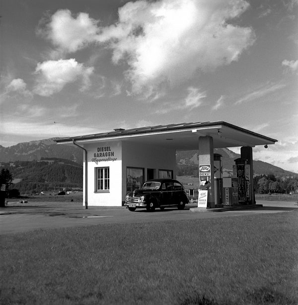 Alte Tankstelle in Sonthofen, 1951