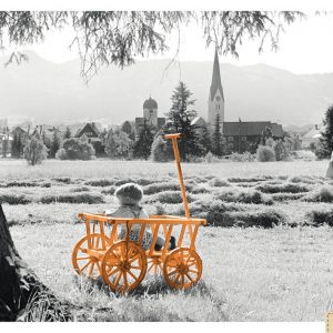 Postkarte "Kind im Leiterwagen"